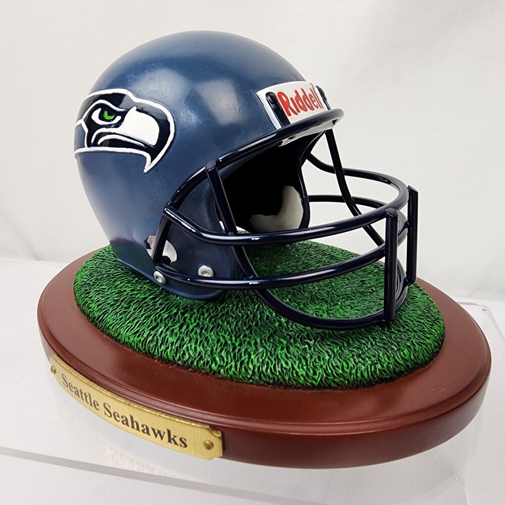 Seattle Seahawks Mini Helmet Riddell NFL Wood Base Created by Memory Company LE